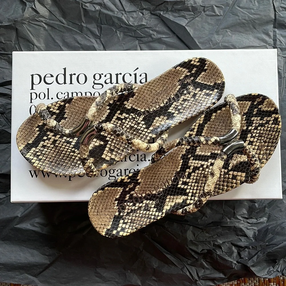 Pedro Garcia Geminy Python Snake Printed Sandal - Picture 1 of 12